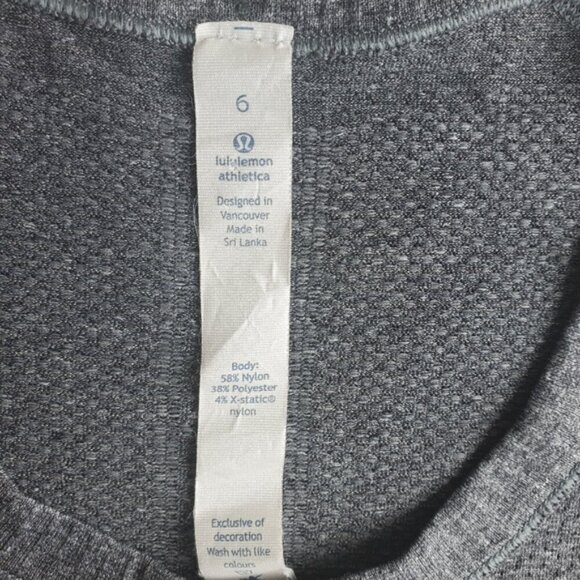 Lululemon Grey Swiftly Tech Short Sleeve Top Size 6 - Picture 6 of 6